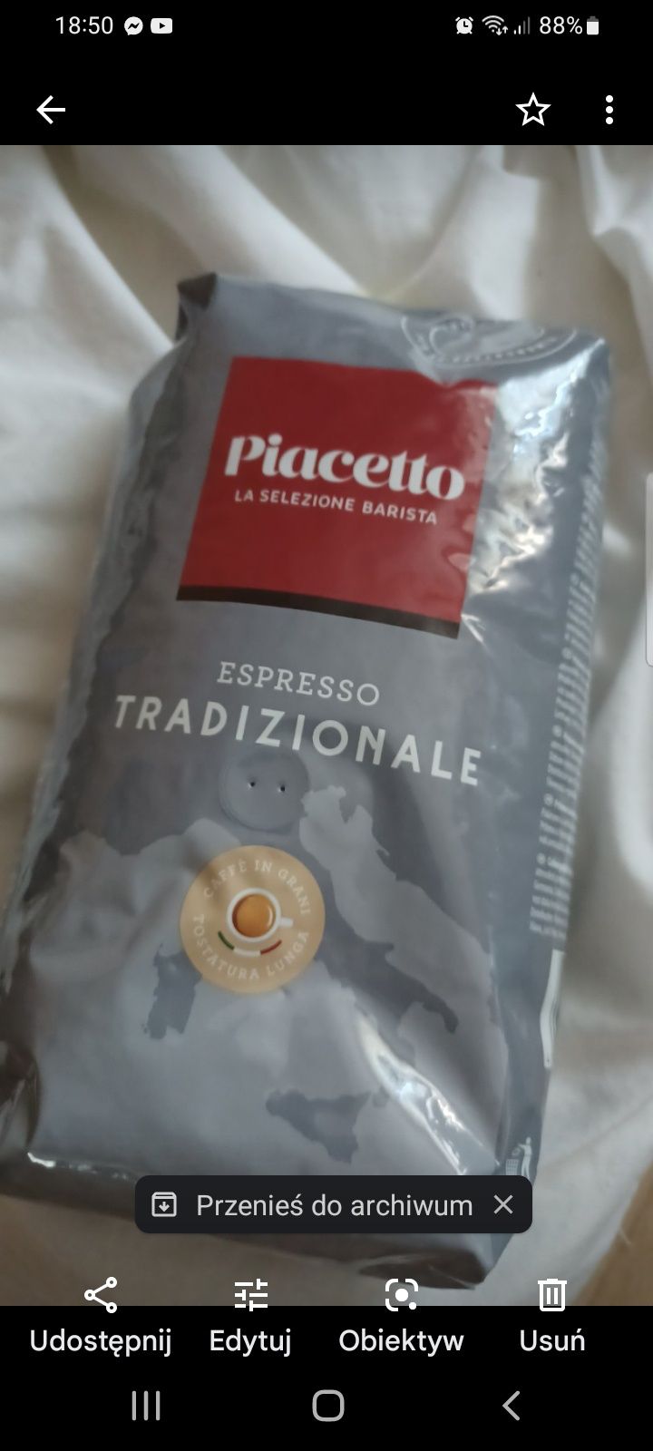 Kawa ziarnistą Piacetto w paczkach 1 kg