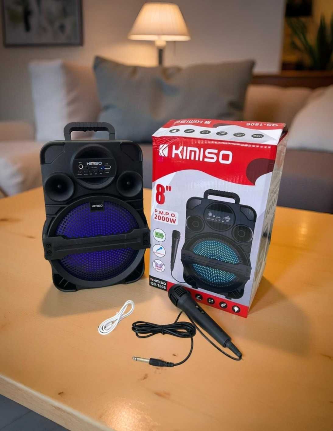 Колонка bluetooth з мікрофоном та підсвіткою для вечірок