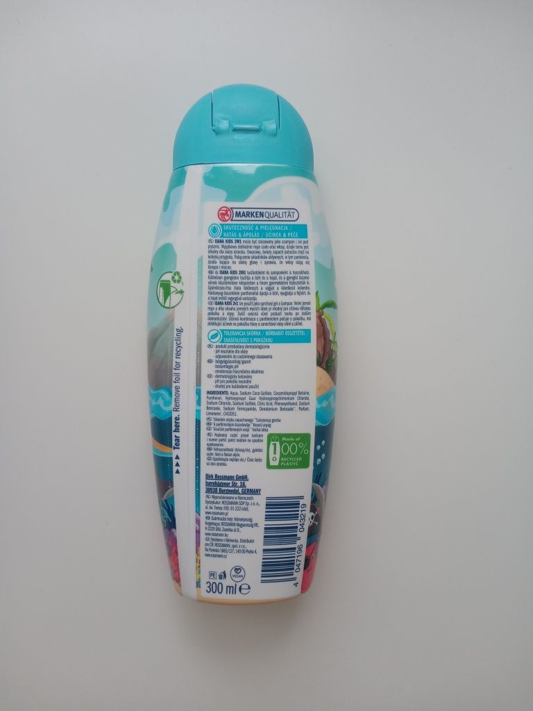 Isana Kids żel pod prysznic i szampon dla dzieci 2w1
300 ml
