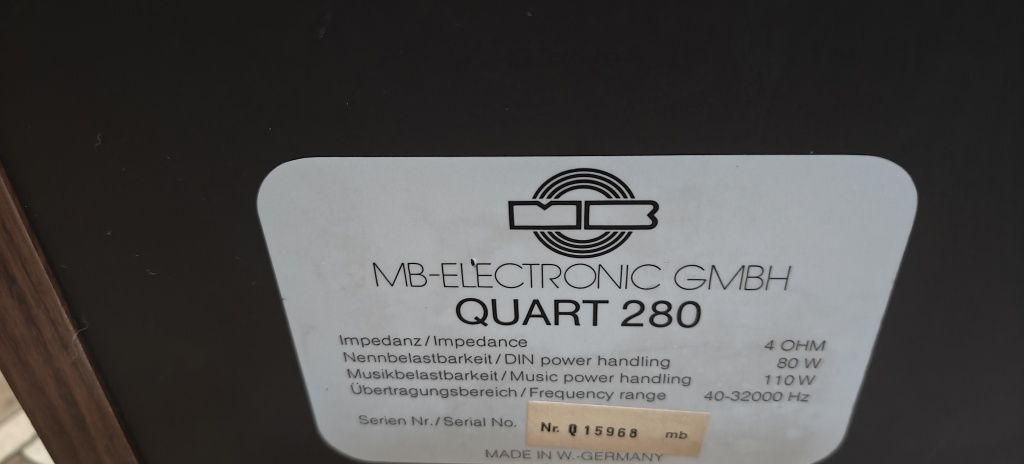 Niemieckie kolumny QUART 280- używane , ładne brzmienie