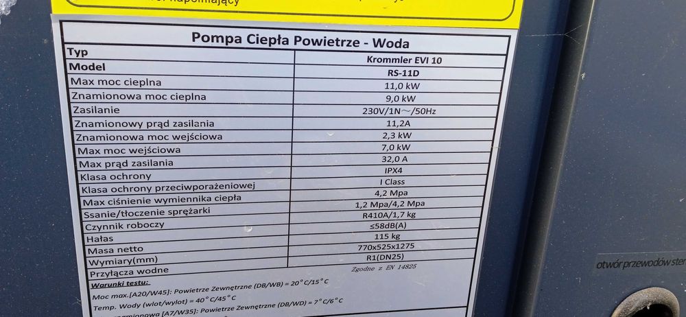 Pompa ciepła powietrze - woda KROMMLER Evi 10kW