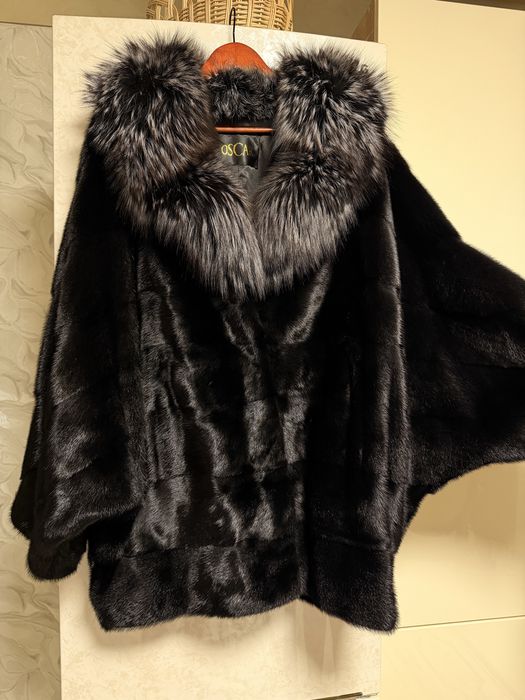 Роскошная норковая шуба с чернобуркой НОВАЯ