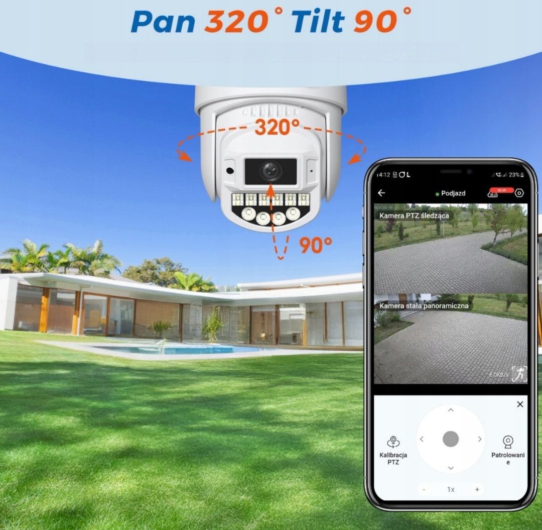 Kamera Reobiux 6 MP PTZ Wi-Fi do Monitoringu