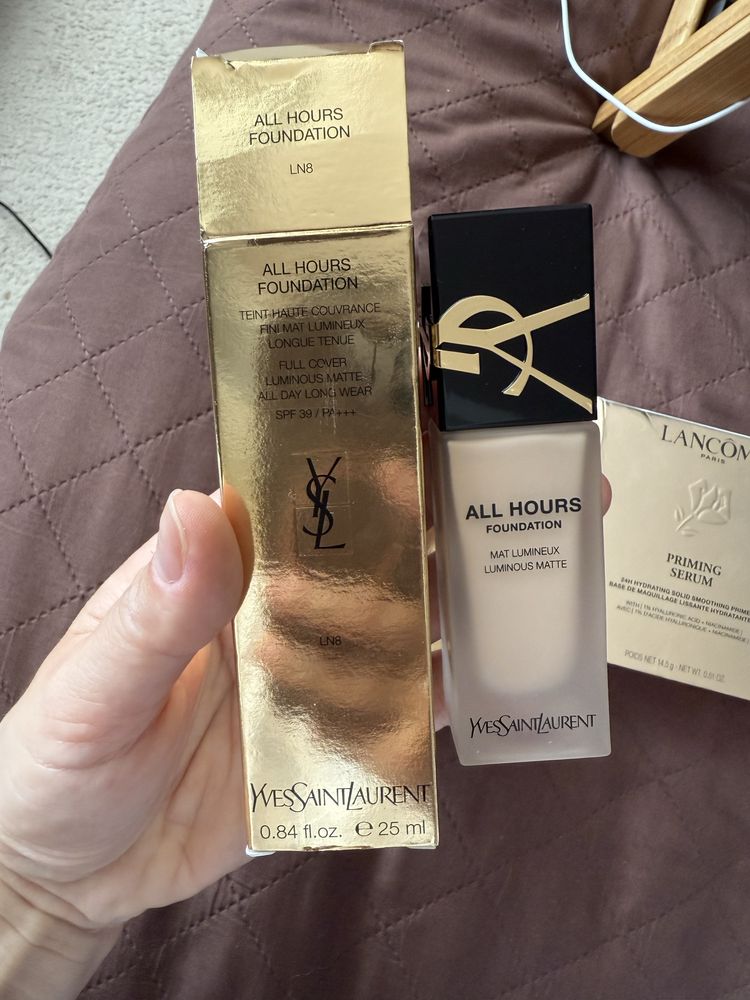 Lancome all over concealer Yves Saint Laurent primer foundation