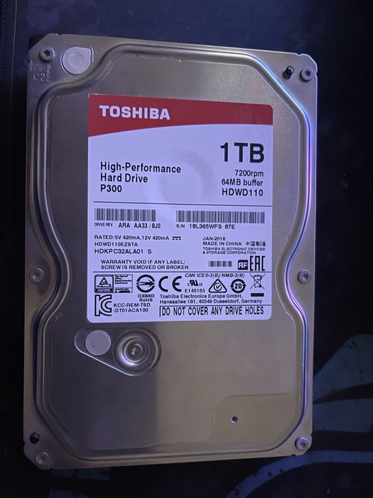 SELLING 1TB TOSHIBA HARD DRIVE64739336009601120