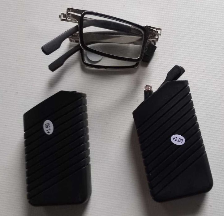 складні окуляри для читання з чохлом з діоптрією +1.5 +2.0 унісекс