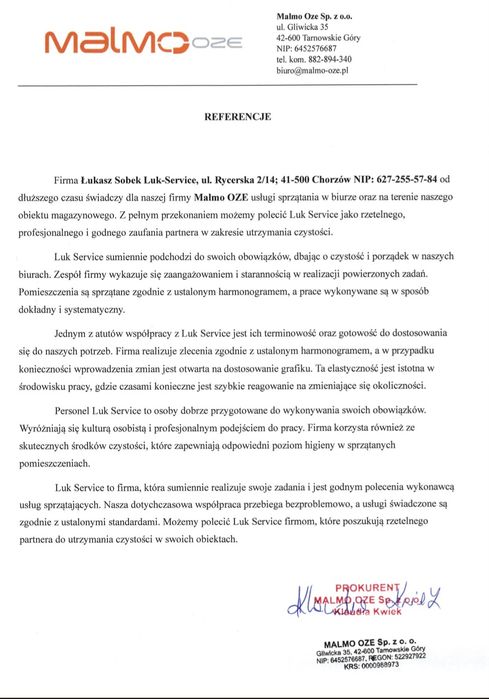 Sprzątanie biur i przestrzeni komercyjnych