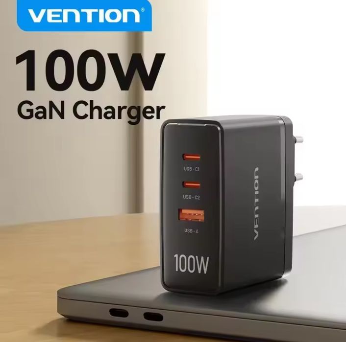 Зарядний пристрій GaN Vention 100W, USB Type С, А