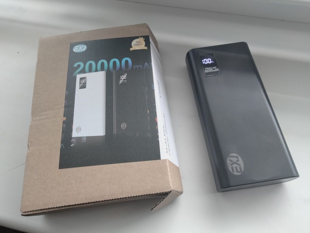 Повербанк EXJ 20000 mAh. 74Wh. Быстрая зарядка.