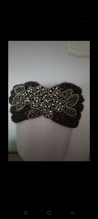 Opaska damska ciepla ladna błyszcząca