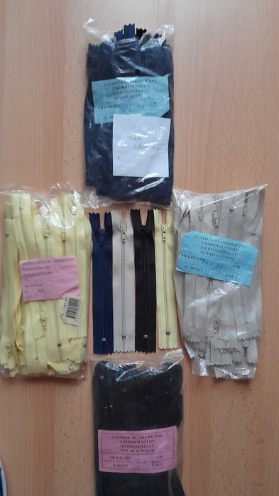 Zamki nierozdzielcze POLIMEX (roz 10, 12, 14,16,18 cm) kolory - ZESTAW