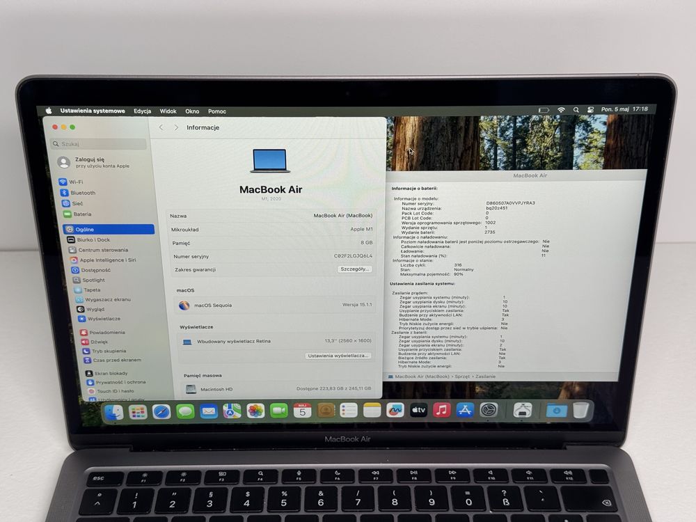 MacBook Air 13 (A2337) - Apple M1/8GB/256GB - faktura VAT 23%
