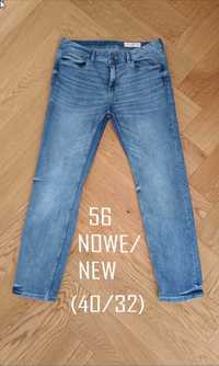 Nowe spodnie męskie jeansowe 56 (40/32) slim fit jeansy
