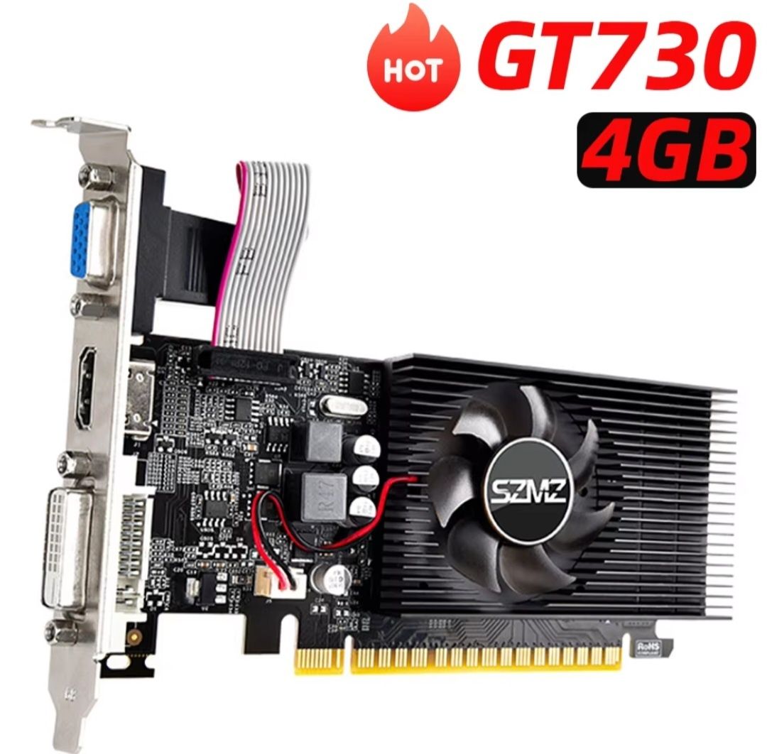GT730 4 Гб DDR3 128 біт відеокарта з портом HDM
VGA DVI PCI-E2.0 16X к