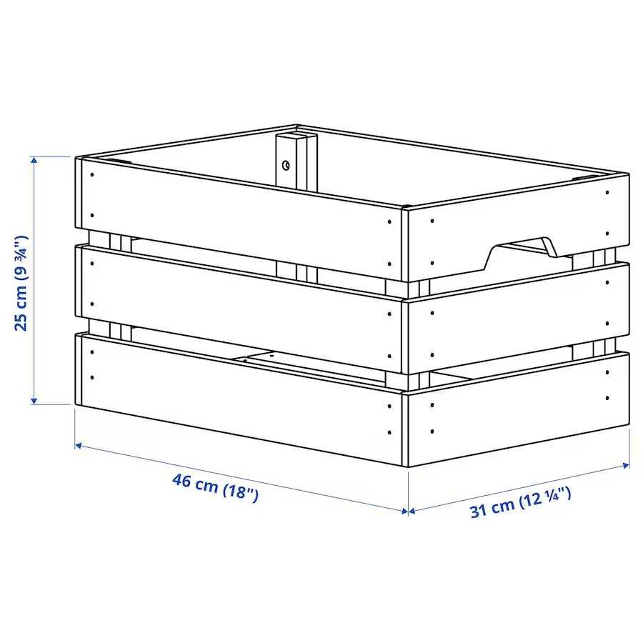 Pudełko Ikea KNAGGLIG sosna 46x31x25cm złożone skrzynka drewniana duża