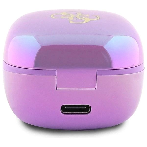 Słuchawki Guess 4G Printed Logo Bluetooth TWS + stacja dokująca - fiol