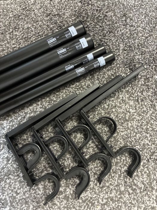 Zestaw 2 x karnisz podwójny ikea hugad racka