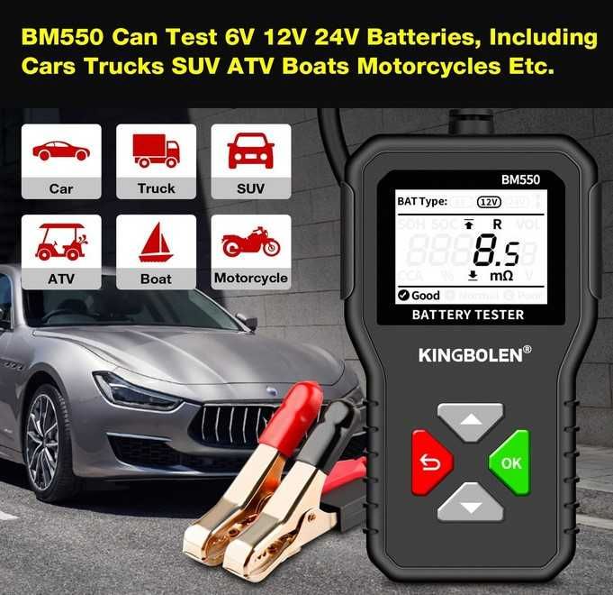 Testador de Baterias 6V, 12V e 24V