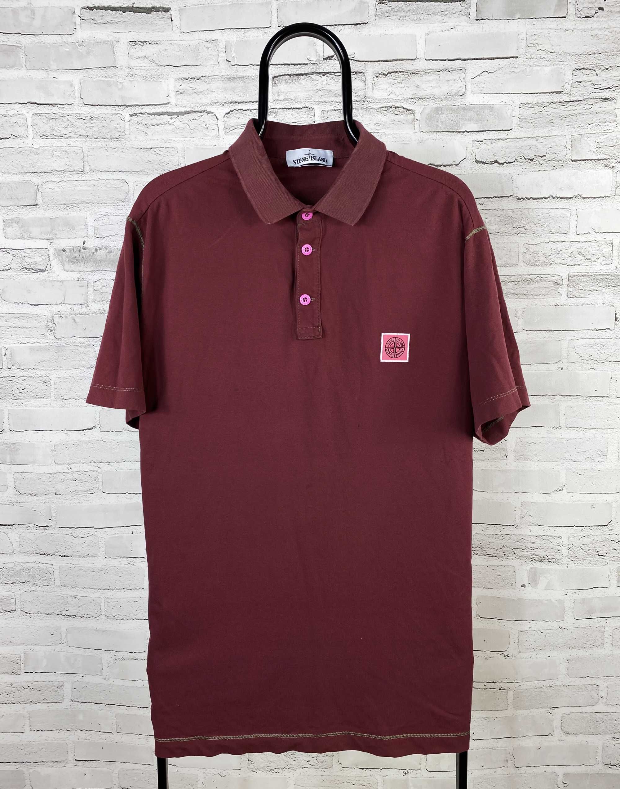 STONE ISLAND Koszulka Polo Męska Bawełniana Super Stan Rozmiar_XXL_