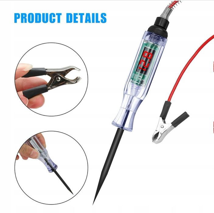 Miernik cyfrowy tester PKW obwodów napięcia samochodowego próbnik 3-70