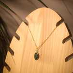 Naszyjnik handmade pozłacany szmaragd