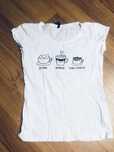Sinsay S biała koty meow bluzka t-shirt damski