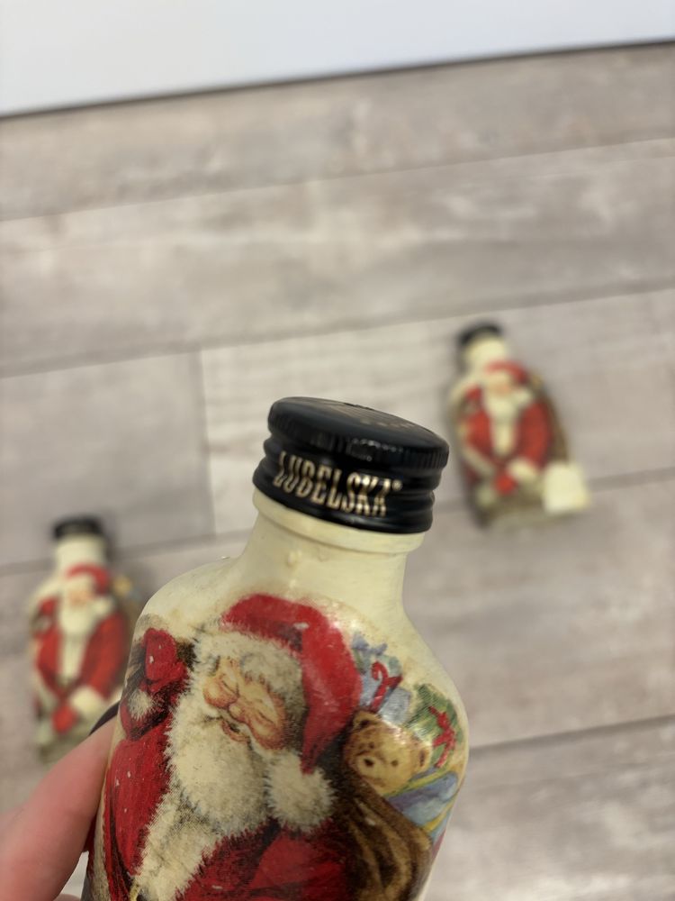Butelka piersiówka 100 ml decoupage Mikołaj święta