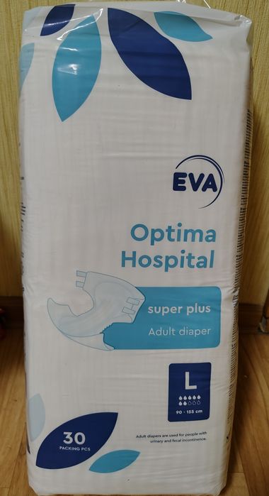 Підгузки для дорослих Eva Optima Hospital Super Plus розміру L.
