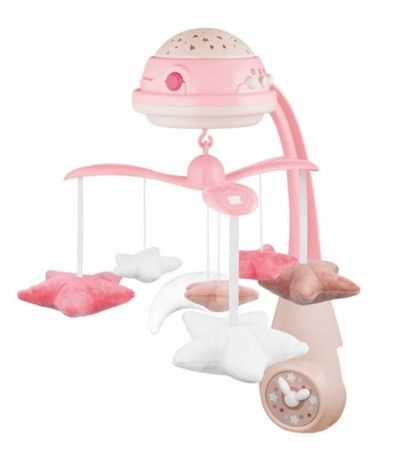Karuzela elektryczna Canpol Babies z projektorem i pozytywką, różowa