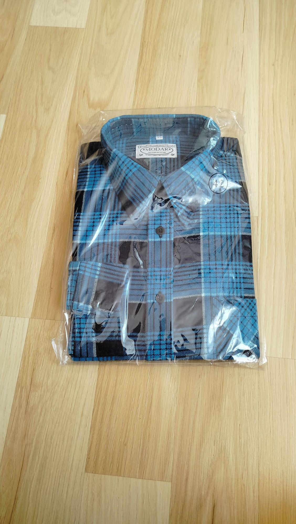 Koszula flanelowa męska Nowa rozmiar 42 kolor niebieski