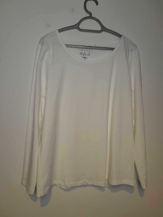 Biała bluzka damska z długim rękawem XL 46/58