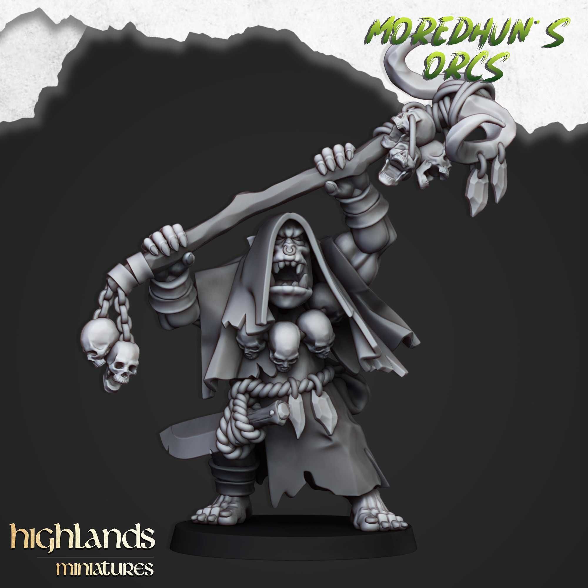 Orc Shaman #2 - WFB ToW AoS - Highlands Miniatures x1