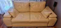 Sofa skóra naturalna z funkcją spania