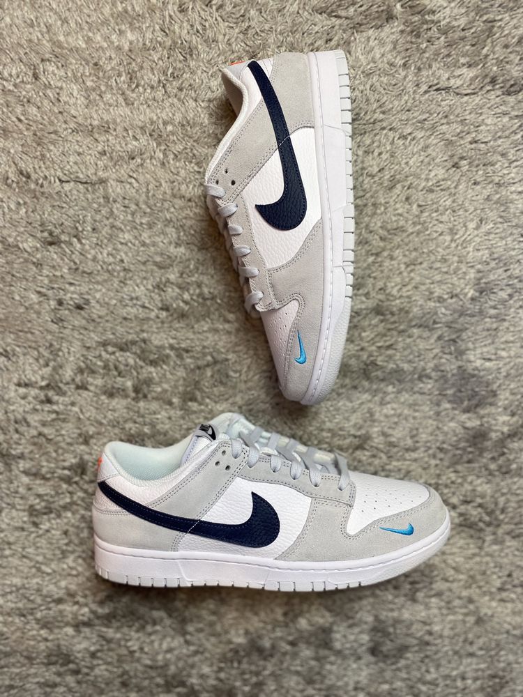 Dunk Low white grey navy Aqua Mini Swoosh - 39