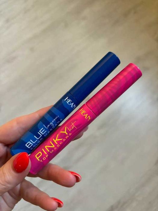 Hean tusz do rzęs różowy niebieski zestaw color top mascara maskara