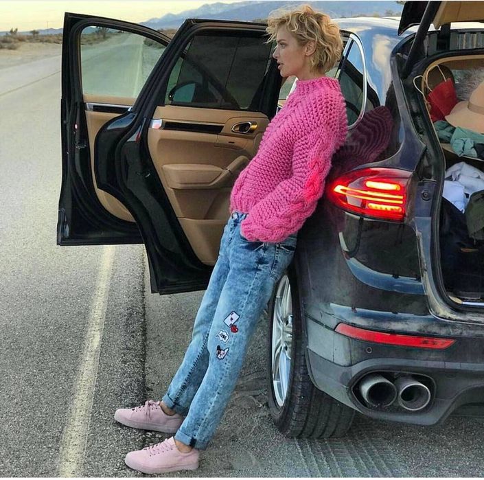 Hit! Jesień zima Komplet ręcznie robiony sweterek+spódnica jak Chaos