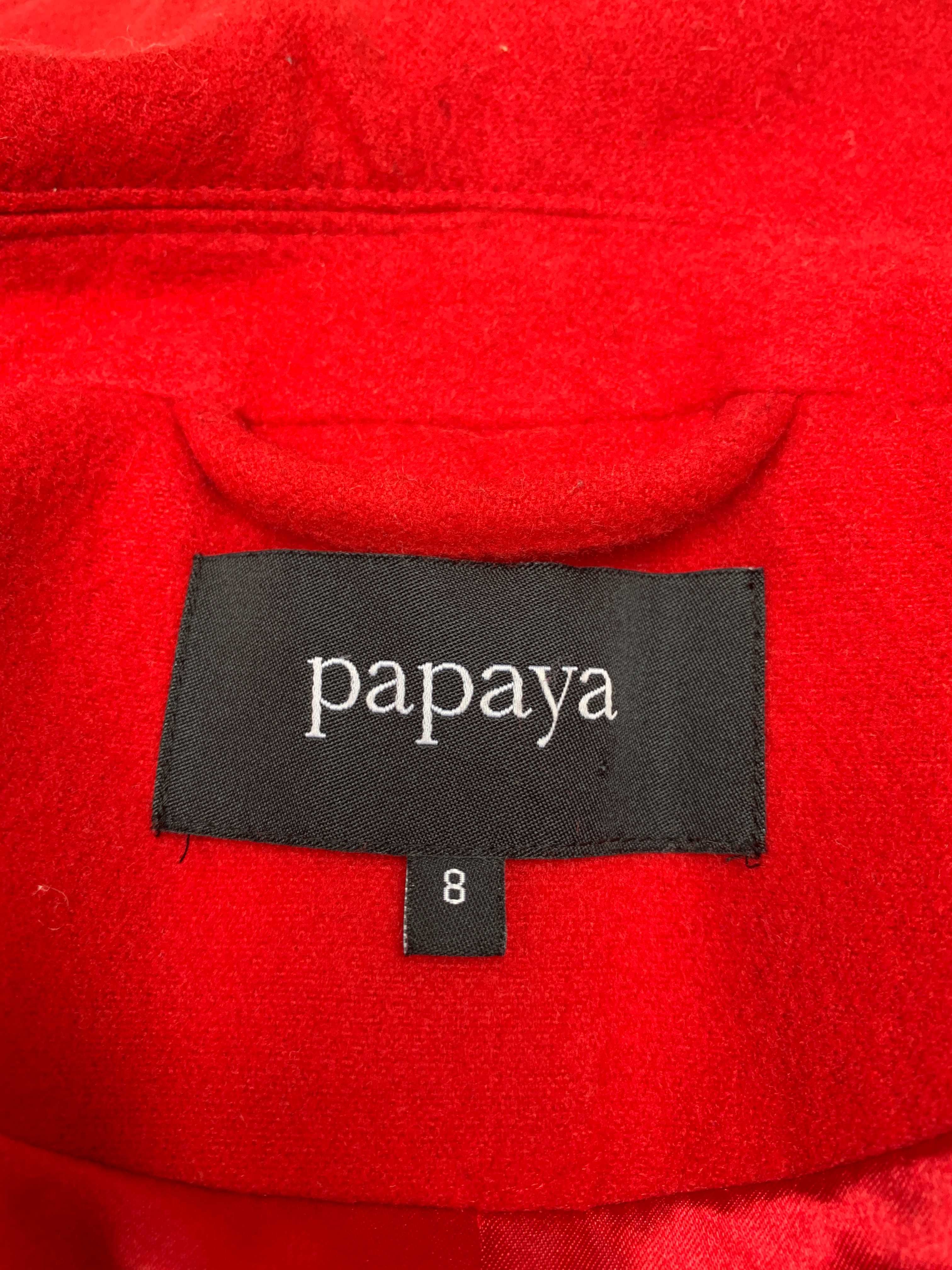 Czerwony Dwurzędowy Płaszcz Damski Papaya Rozmiar 8