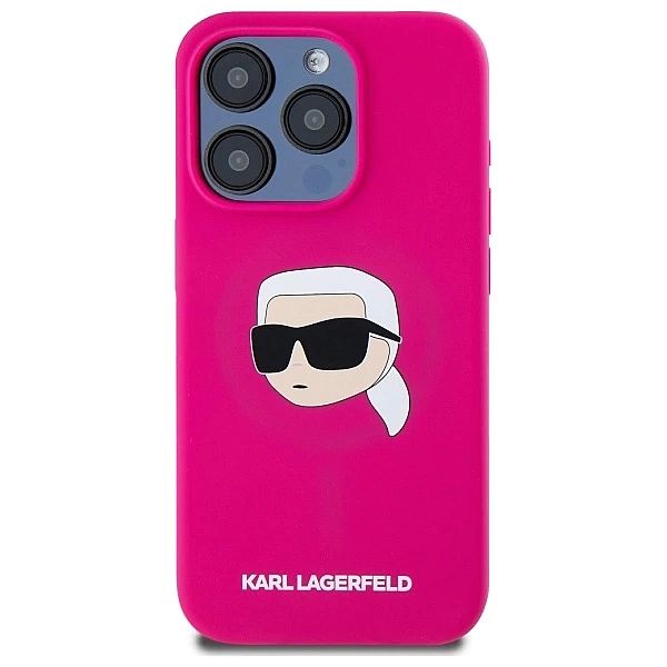 Etui Karl Lagerfeld Silicone Karl Head Print MagSafe na iPhone 15 Pro