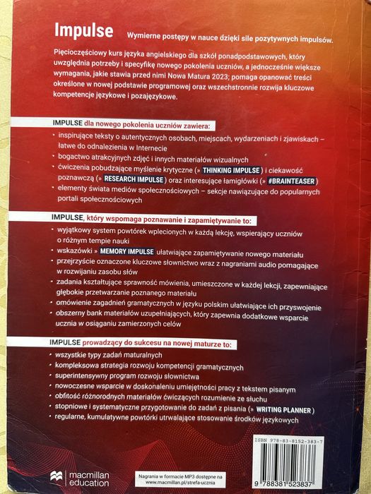 Podręcznik Impulse 2 klasa 1 język angielski