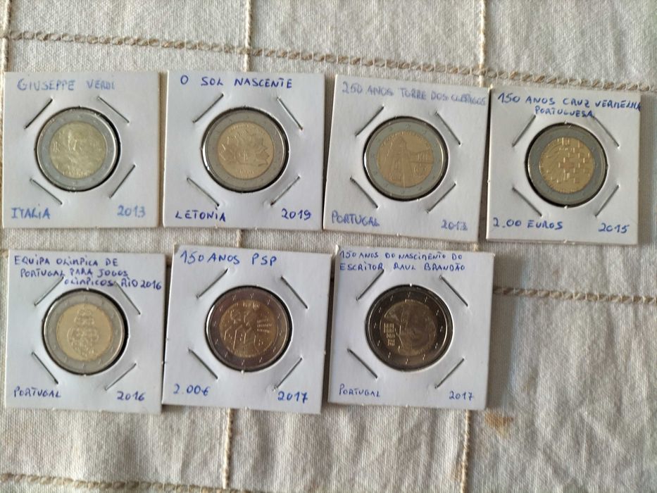 63 moedas de 2 euros todas diferentes