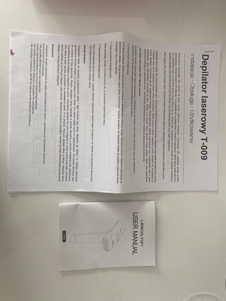 Depilator laserowy Lescolton T009i duży zestaw
