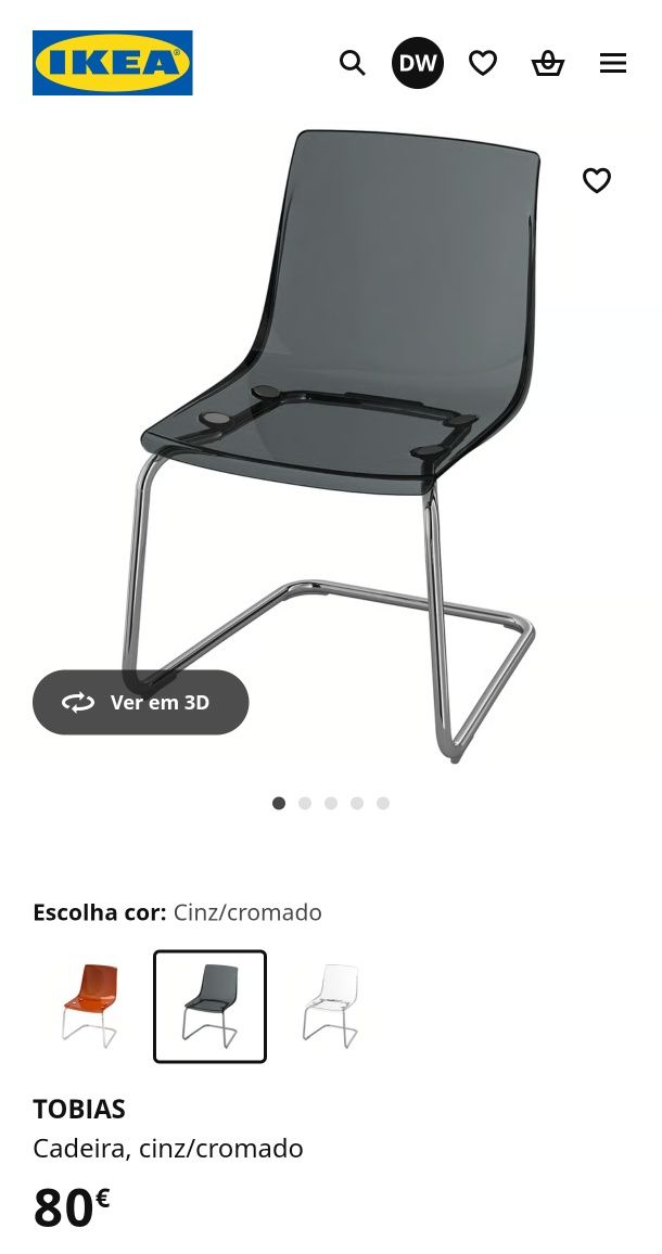 4 Cadeiras IKEA/TOBIAS/cinza