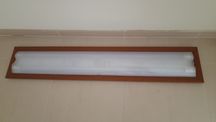 Candeeiro Armadura led branco madeira
