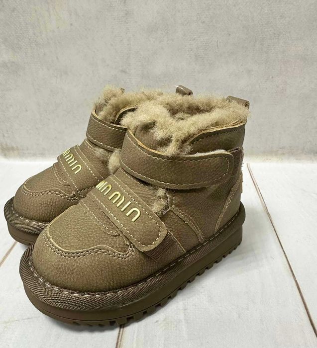 Зимові дитячі Ugg BBT уггі екошкіра хакі 23-24