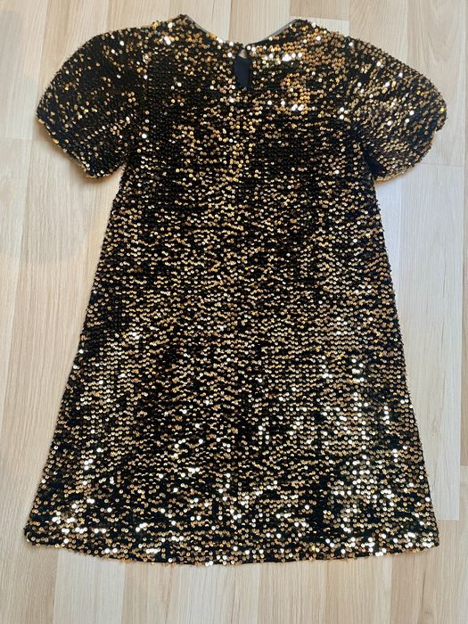 Złota cekinowa sukienka Zara 13-14 lat