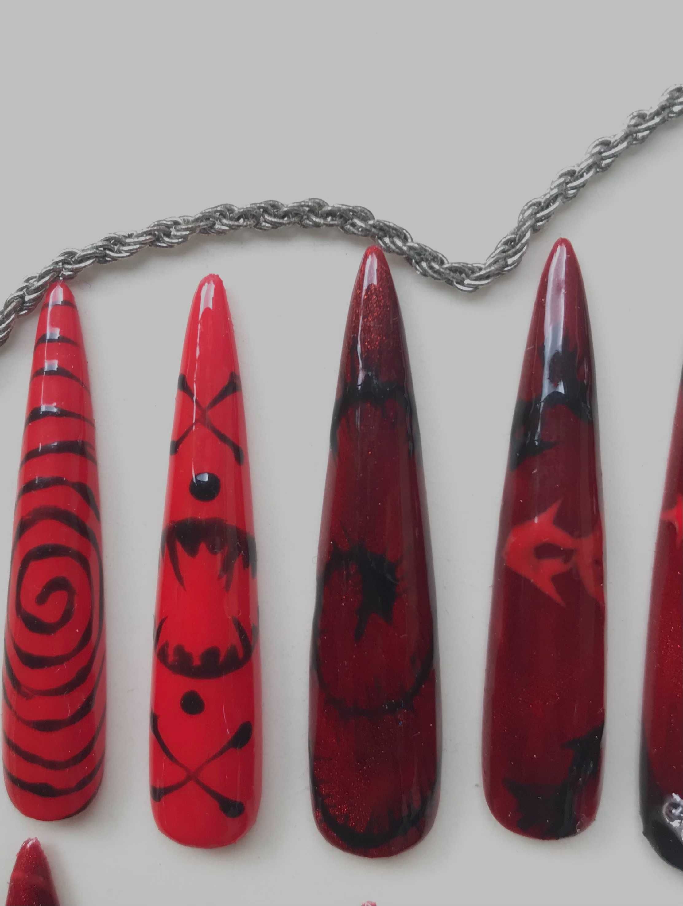 Long gotyckie vampire press on nails tipsy