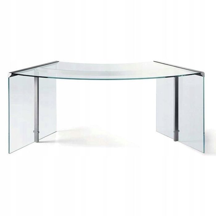 Gallotti Radice President Junior wlsokie srebrne biurko szklane duze