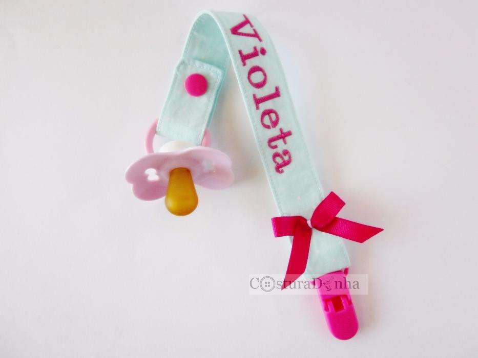 Prende chucha personalizada com nome bordado - boa oferta