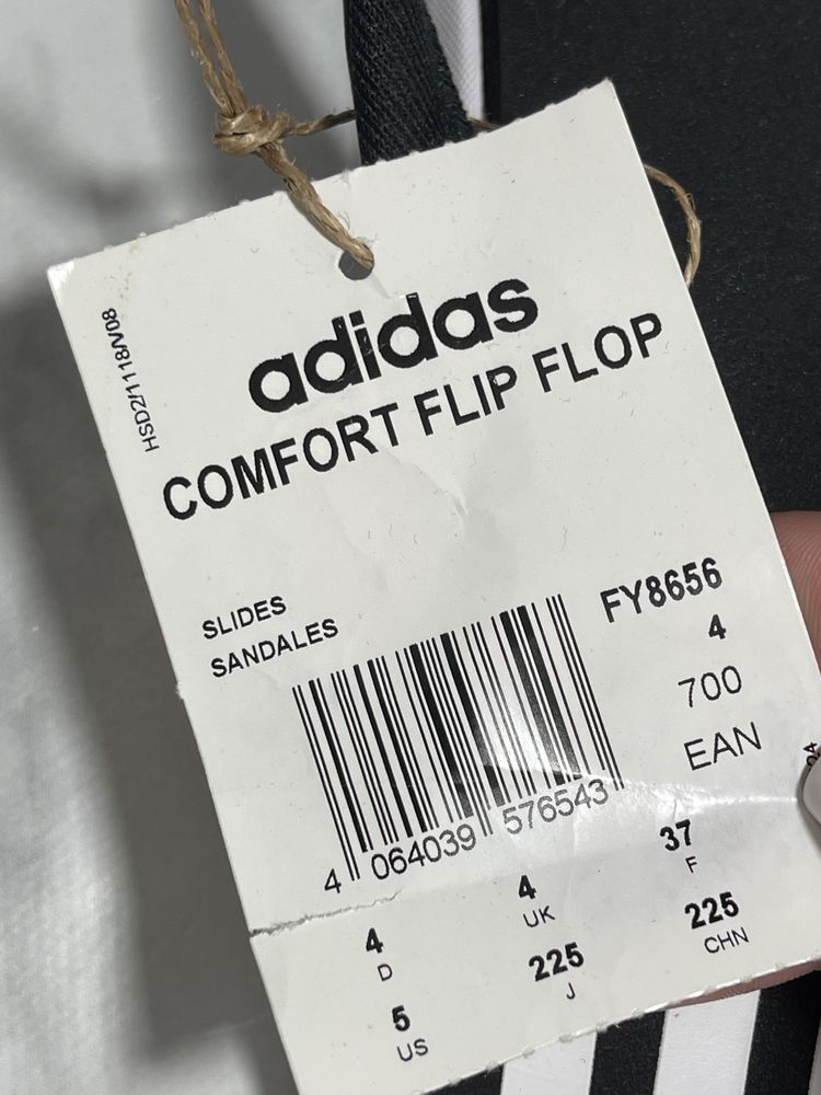 Нові Вʼєтнамки Adidas Пантолети Comfort Sportswear EG2069 чорні 37