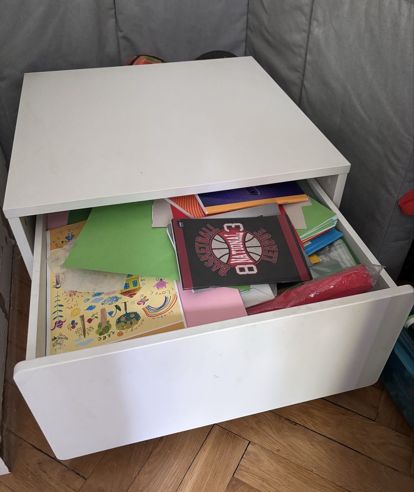 Ikea SLÄKT Pojemnik na kółkach biały stan idealny